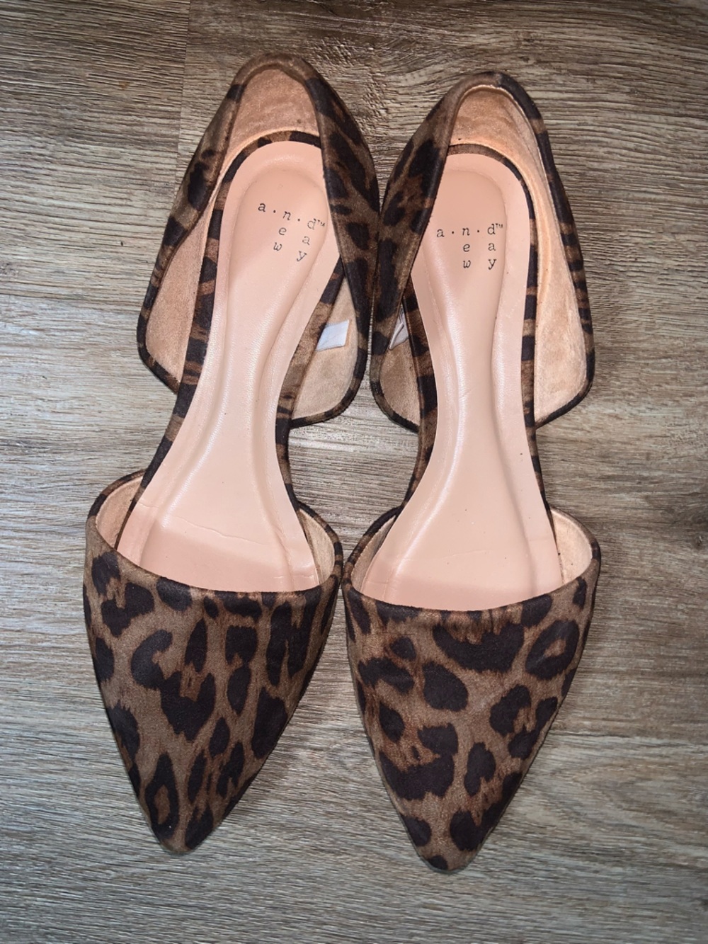 A New Day Pointed Toe D'Orsay Flats - Leopard Print -Size 9